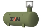 Горизонтальный газгольдер ФАСХИММАШ с высокой горловиной ТИП FAS-10-ПО Объем 10,0 м3, диаметр резервуара 1200 мм