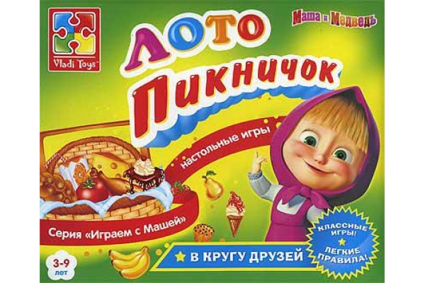 Лото ПИКНИЧОК (Маша и Медведь) Vladi Toys